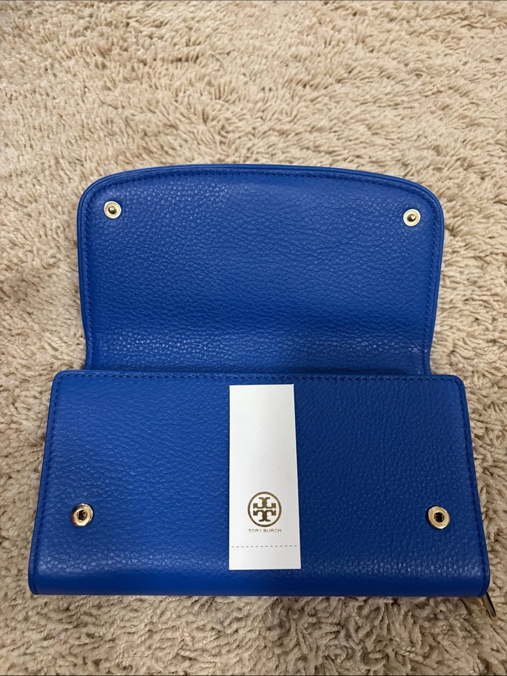 Tory Burch Britten Duo Envelope Continental Wallet in Bondi Blue (419) 💙
